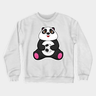 Panda as Soccer player with Soccer ball Crewneck Sweatshirt